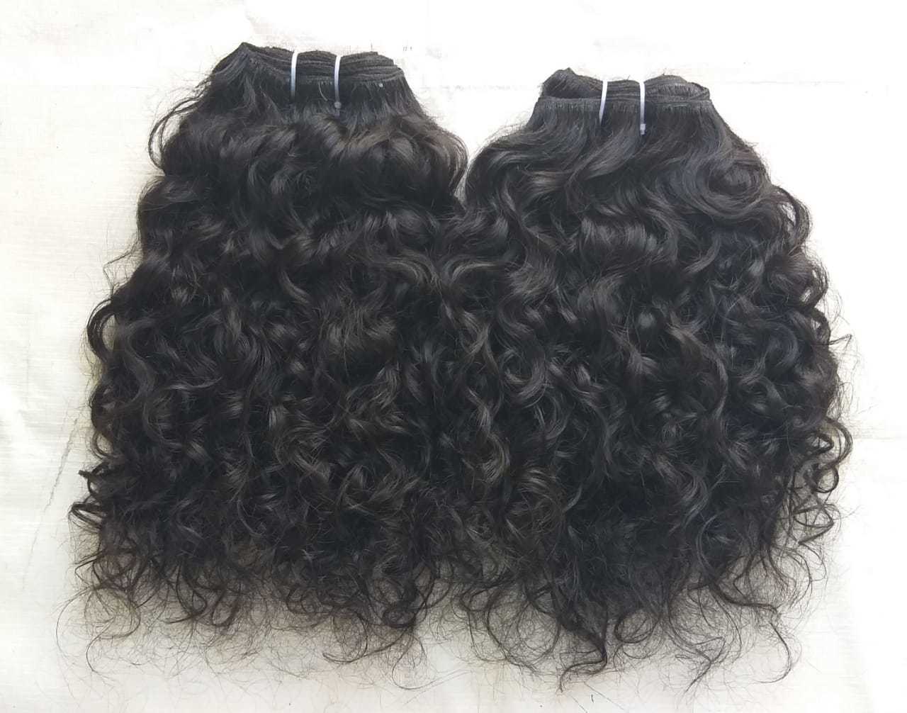 Double Machine Weft Natural Curly Hair Extensions