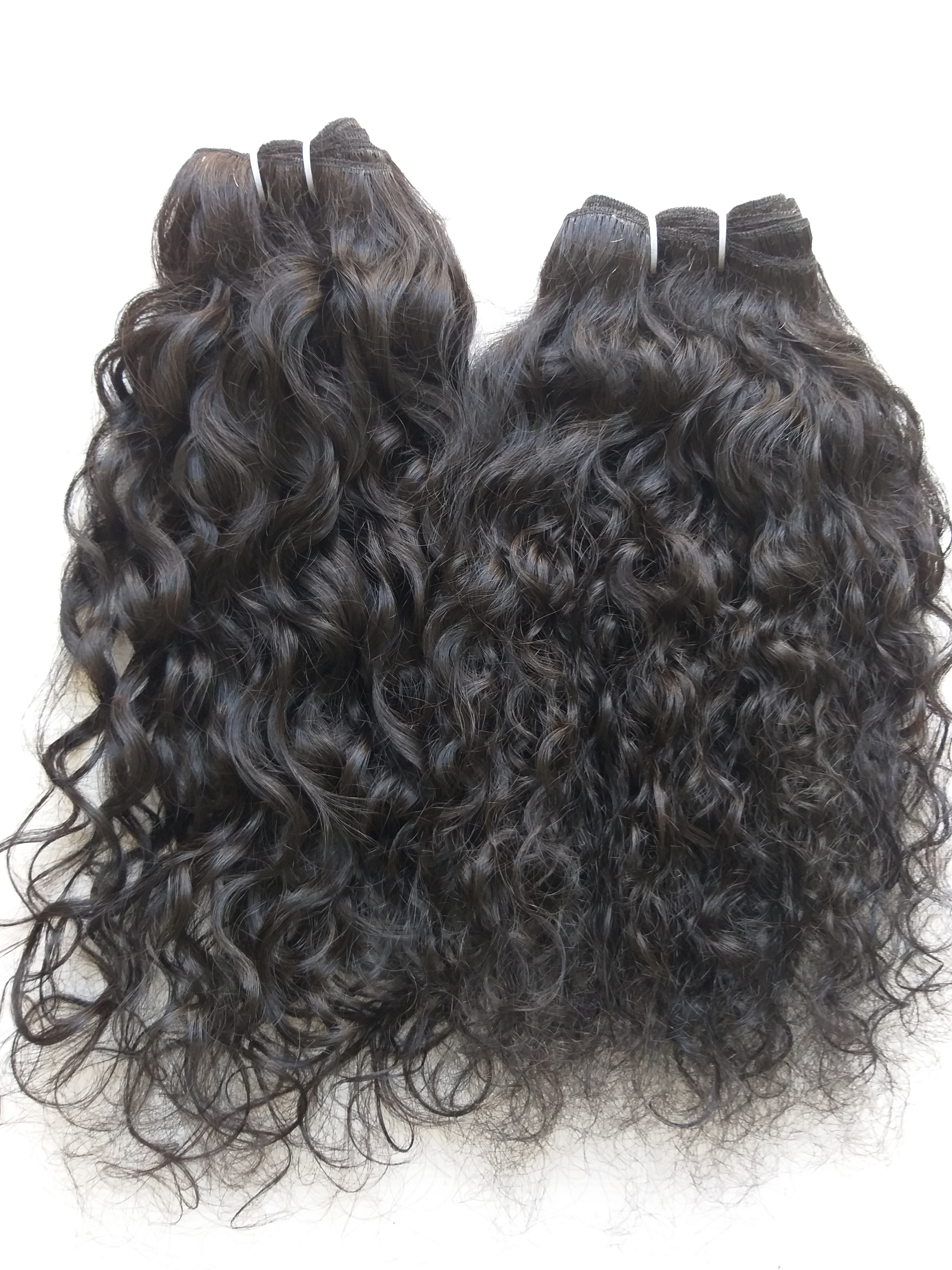 Double Machine Weft Natural Curly Hair Extensions