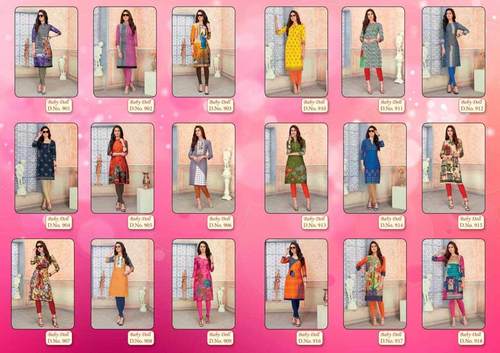 Baby Doll Vol-9 Mangal Shree Cotton Kurti Sets - Cotton Fabric, Sizes L, XL, XXL | Suitable for Rainy, Spring, Summer, Winter Seasons
