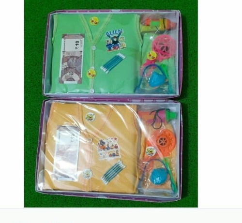 Baby Gi - Cotton Set, Size 16 | Multicolour New Born Gift Set with Rattles and Jhabla Pant for Infants Aged 6 Months