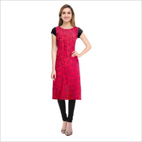 Mentosh American Crepe Gajari Kurti