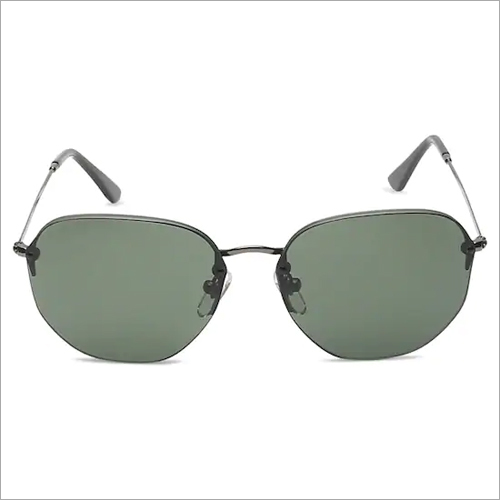 Rimless Grey Round Sunglasses - Metal Frame Glass Lenses Fashionable Design for Outdoor Activities