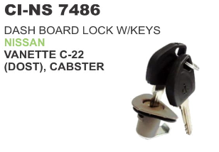Dashboard Lock w/keys Nissan - Metal, 25x25x10 mm, Gray | Secure Fit, Durable Lock, Two Keys, Easy Install
