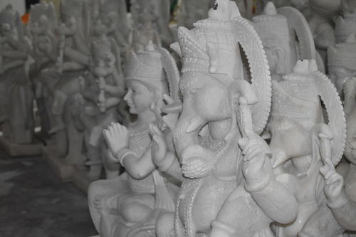 Ganesh ji white marble statue