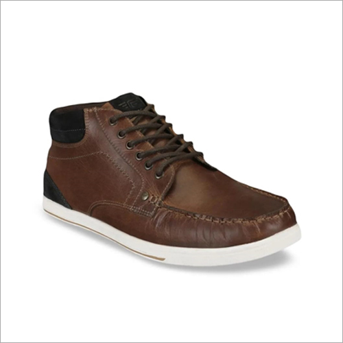 Mens PU Leather Brown Sneakers Shoes