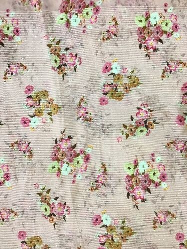 Georgette Digital Print Embroidery Fabric