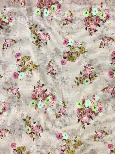 Georgette Digital Print Embroidery Fabric