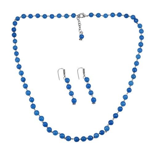 Blue Quartz Silver Necklace Set PG-156689