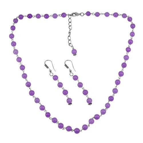 Purple Quartz Silver Necklace Pg-156694 Size: 0.6X47 Cm.