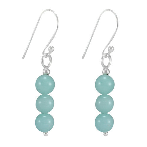 Amazonite Silver Stone Earring Pg-156699 Gender: Women