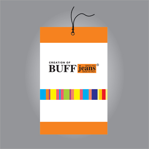 Garment Hang Tag - Paper Material, Multicolor Design, Rectangular Shape | Customizable Sizes, Thick Border, Fade-Resistant Quality