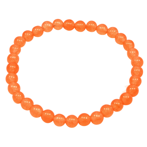Stone Light Orange Quartz Beaded Bracelet Pg-156711