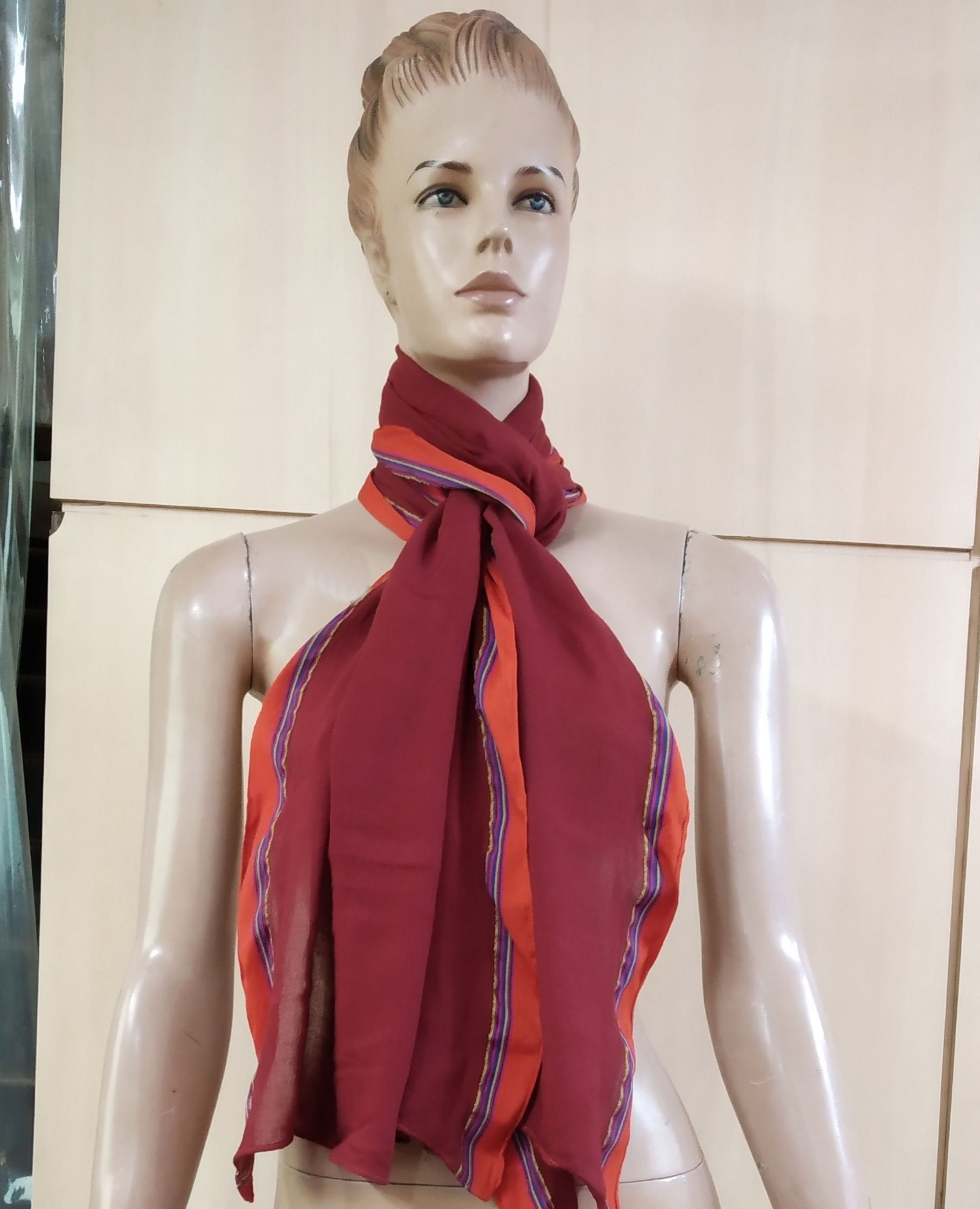 100% Rayon Border  Scarves