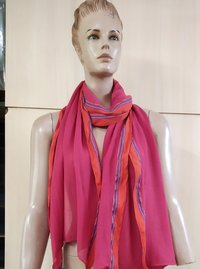 100% Rayon Border  Scarves