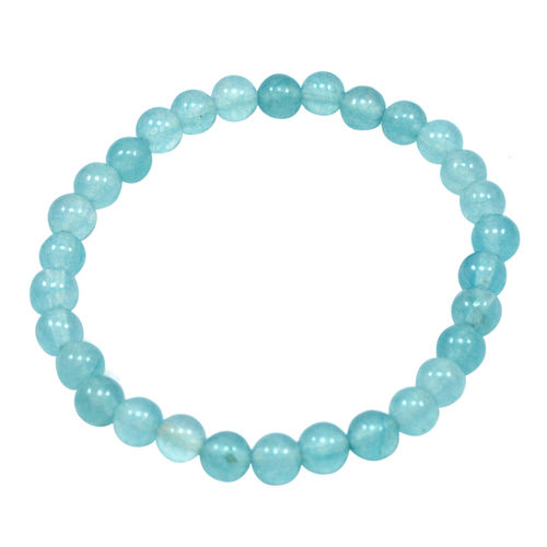 Stone Light Blue Quartz Beaded Bracelet Pg-156726