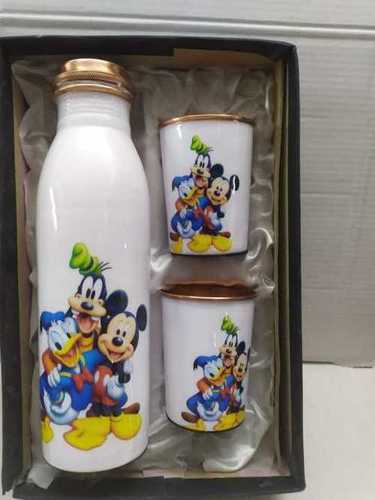 Copper Water Bottle And Glass
