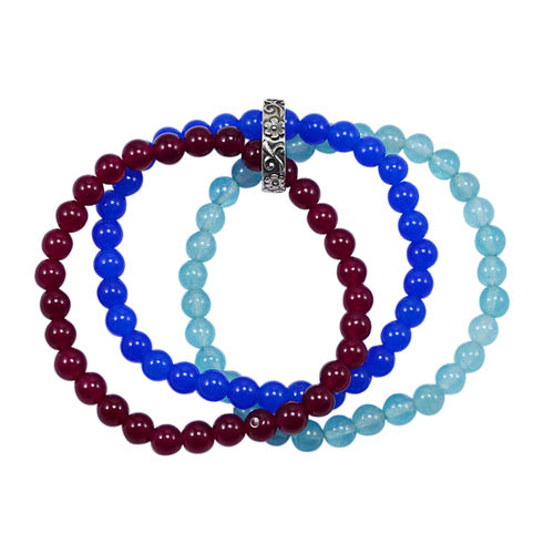 Blue & Pink Quartz Beaded Bracelet PG-156739