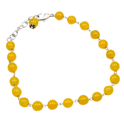 Yellow Quartz Beaded Silver Bracelet Pg-156750 Gender: Women