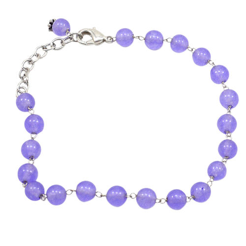 Purple Quartz Beaded Silver Bracelet PG-156751