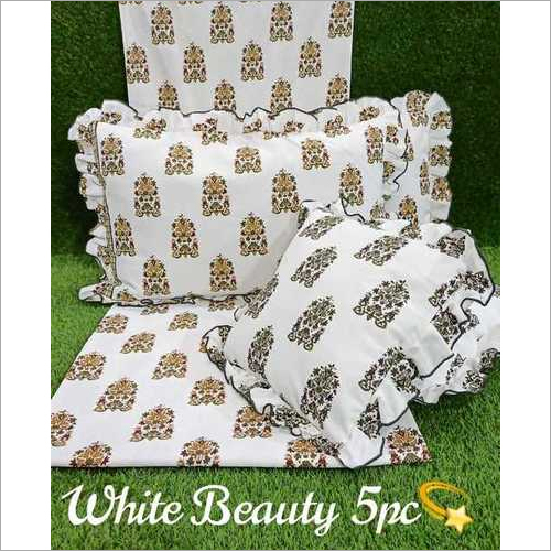 white beauty 5pc cushion set By KAPIL HANDLOOM