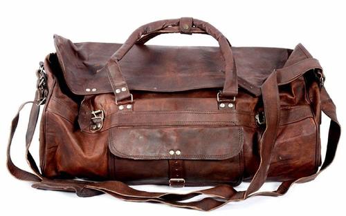 Leather Duffel Travel Bag