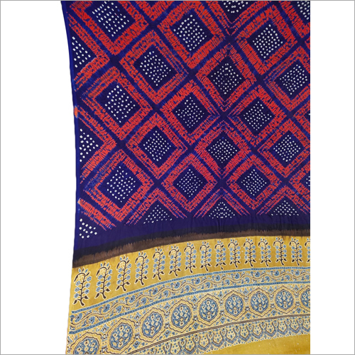 Modal Silk Pure Ajrak Print Bandhej Dupatta - Cotton Material, Customized Size | Breathable, Quick Dry, Washable, Traditional Ethnic Wear