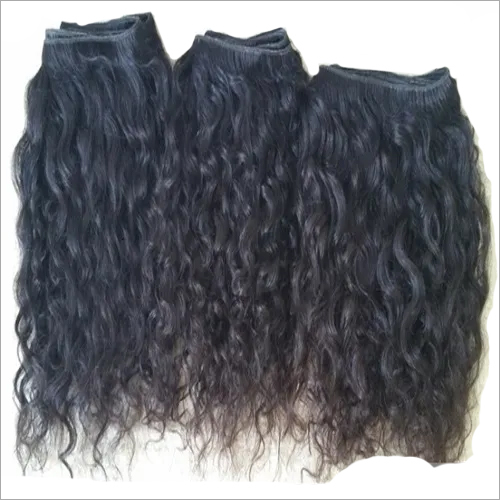 Natural Color Raw Virgin Curly Human Hair Machine Weft Hair