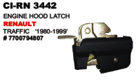Engine Hood Latch Renault - Metal And Plastic, 10x5x3 Cm, Black | Secure Closure, Easy Installation, Durable Design