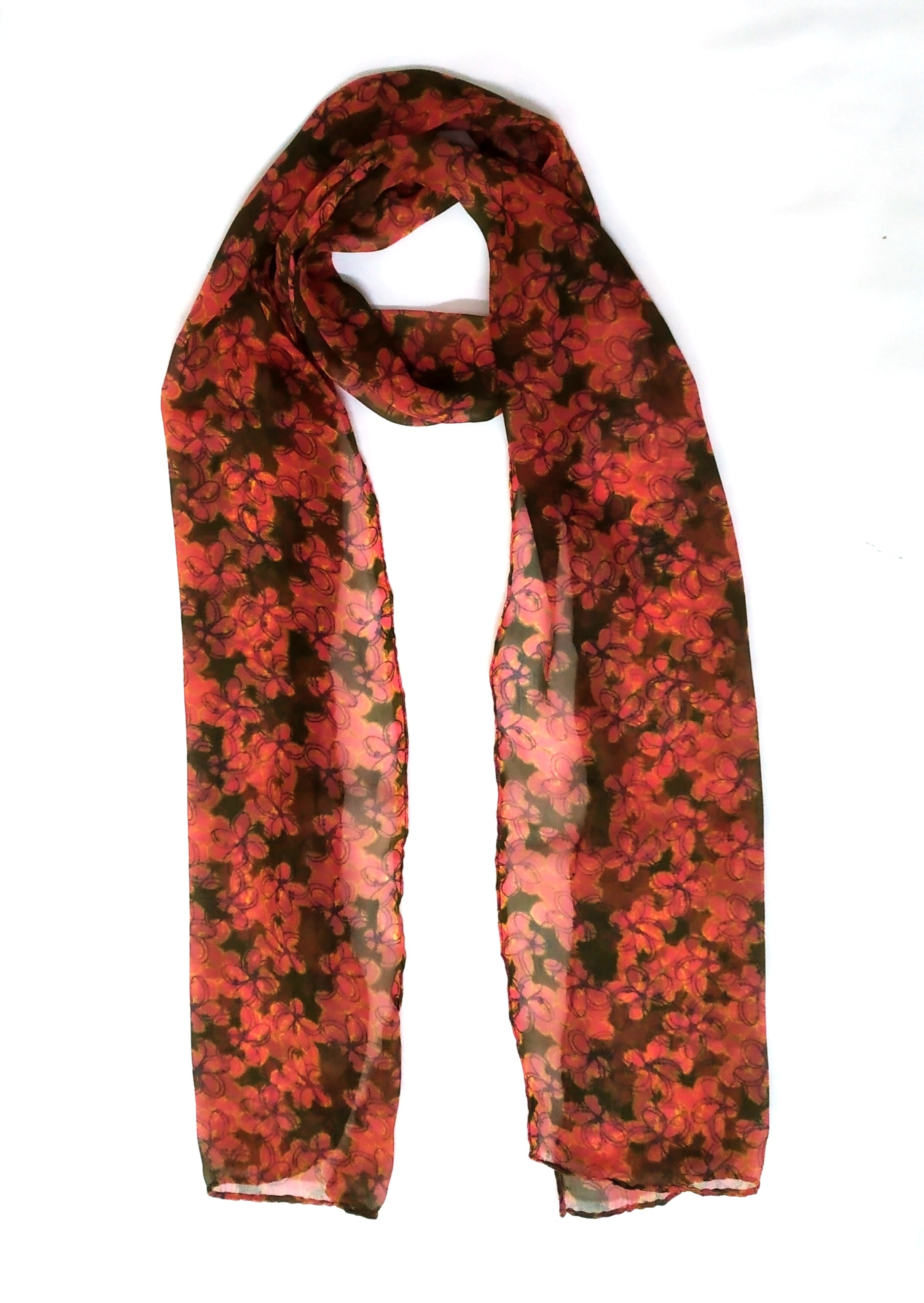 Flower Printed Chiffon Stole