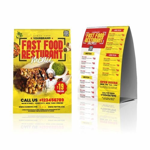 Paper Tent Card For Restaurant