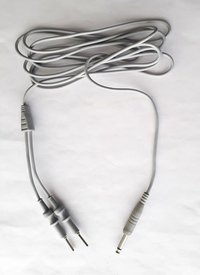 L & T Patient Plate Cable Cord - 16/0.12mmx2core, 3mmx5mm Grey Silicone Rubber Insulated Atc Cable | Reusable Autoclavable 1x2 Jack Pin, Ideal For Surgical Applications In Hospitals