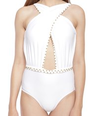 White Knitted Embroidered Bikini set