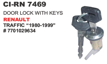 Door Lock with Keys Renault