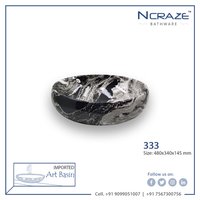 Black Marble White shaded Color wash basin