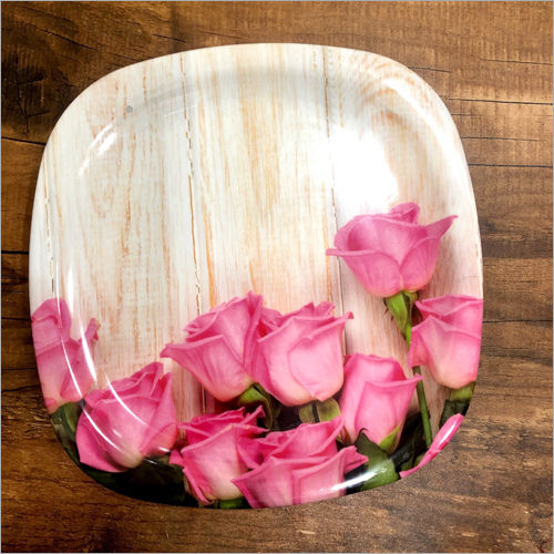 Melamine Flower Printed Plate