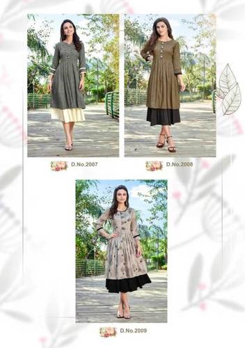 Spring Chahat Two Layer Wholesale Kurti Catalog