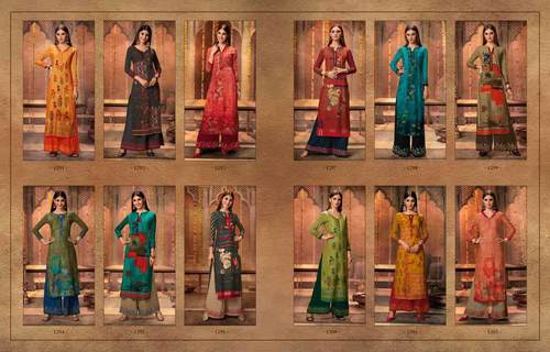 Spring Chambor Vol-7 Kajree Rayon Palazzo Embroidery Kurti