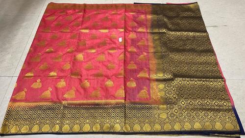 PURE TUSSAR SILK BANARSI BORDER FULL WOVEN SAREES.