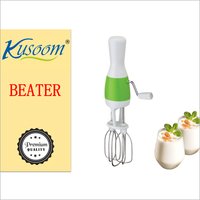 Plastic Hand Beater - Stainless Steel Mixing Tool | Green-white Color, Energy-saving Manual Design For Travel