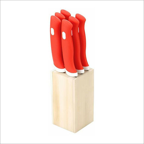 Red 6 In 1 Kitchen Knife Set