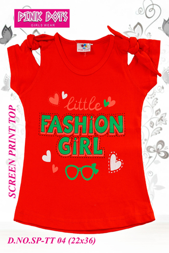 Little Fashion Girl Screen Print Girls Top