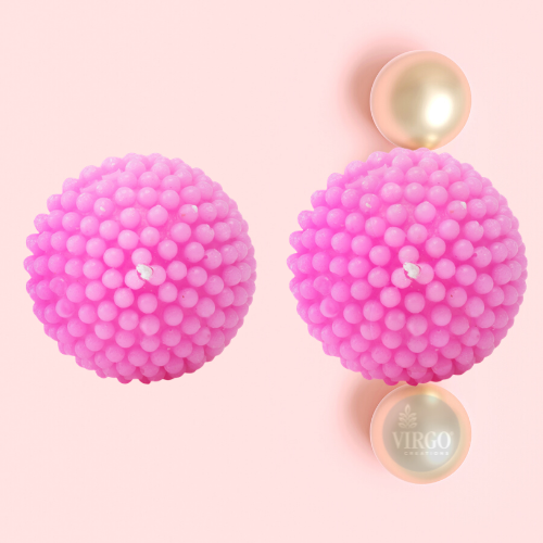 Pearl Ball Candle-Pink, Strawberry 2 pieces in a pack