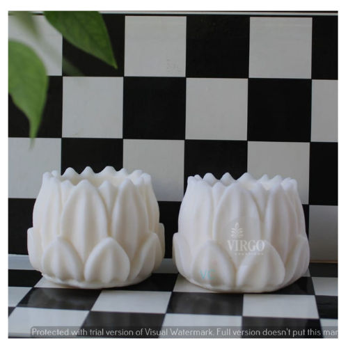 Hurricane Lotus Candle: White, Vanilla 2 pieces in a pack