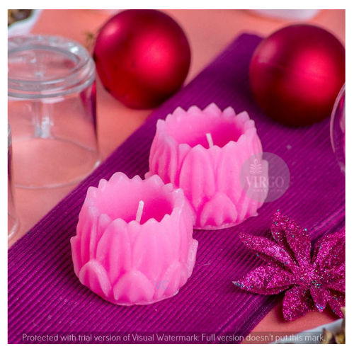 Hurricane Lotus Candle: Pink, pack of 2