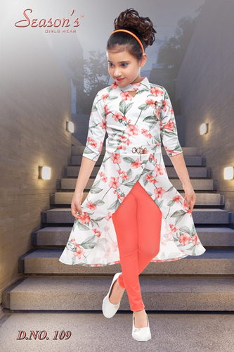 Girls Orange Leggings Set