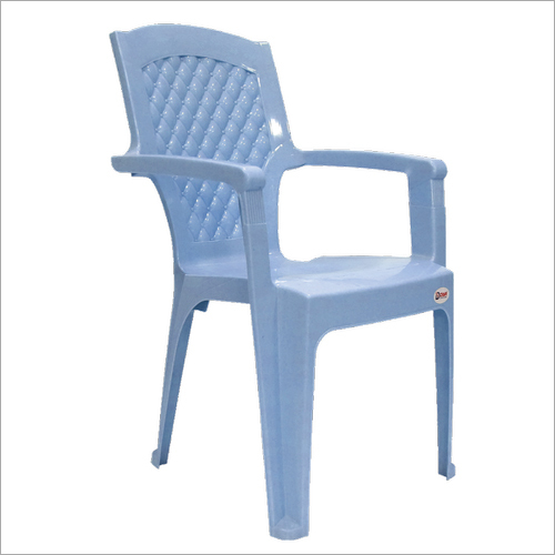 Stacable Plastic Chair - Plastic, Standard Size, Blue | Water Resistant, Durable, Modern Design with Arm Rest, Ideal for Indoor and Outdoor Use