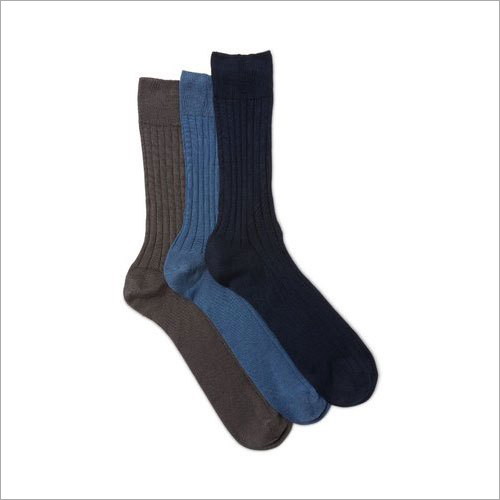 Black-Blue Mens Cotton Long Socks