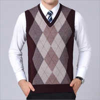 Brown-grey Mens Sleeveless Sweaters