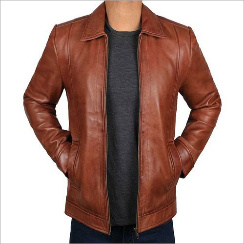 Dry Cleaning Mens Brown Leather Jacket