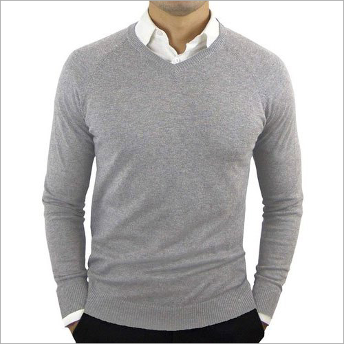 Grey Mens Woolen Sweatshirt